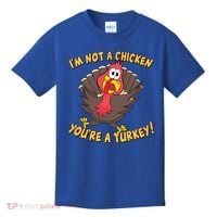 I'm Not A Chicken You're A Turkey Funny Thanksgiving Gift Kids T-Shirt thumb 0