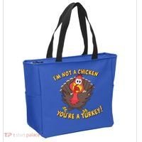 I'm Not A Chicken You're A Turkey Funny Thanksgiving Gift Tote Bag thumb 2