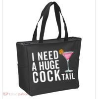I Need A Huge Cocktail Funny Adult Humor Drinking Tote Bag thumb 2