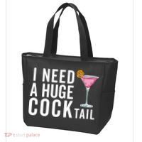 I Need A Huge Cocktail Funny Adult Humor Drinking Tote Bag thumb 3