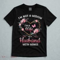 I'm not a widow I'm a wife to a husband with wings T-Shirt thumb 5