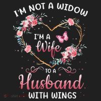 I'm not a widow I'm a wife to a husband with wings Beanie thumb 2