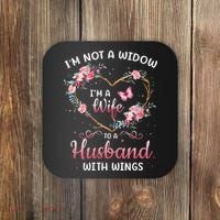 I'm not a widow I'm a wife to a husband with wings Coaster thumb 0