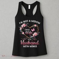 I'm not a widow I'm a wife to a husband with wings Women's Tank Top thumb 3