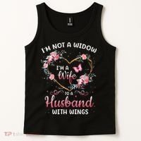 I'm not a widow I'm a wife to a husband with wings Tank Top thumb 2
