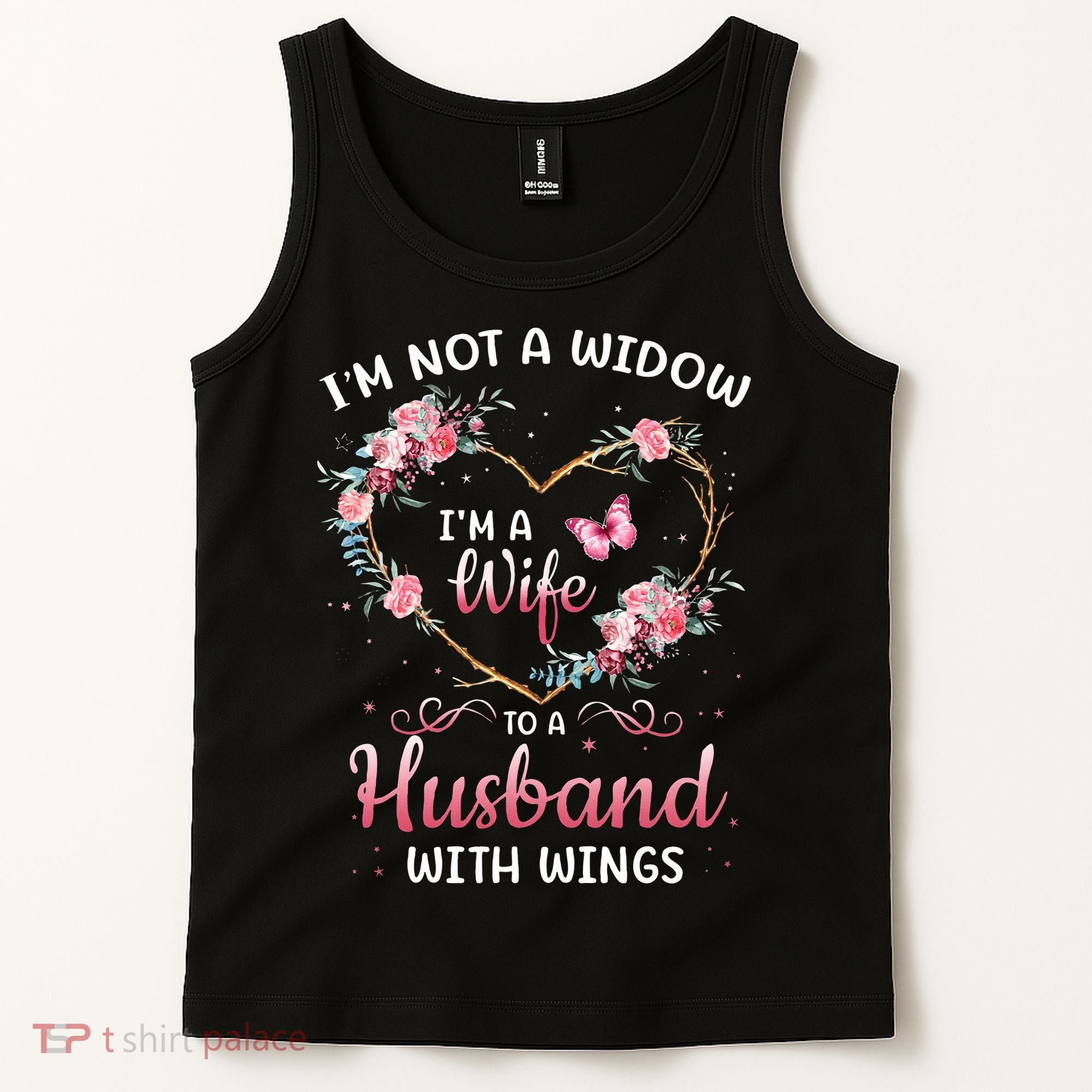 I'm not a widow I'm a wife to a husband with wings Tank Top