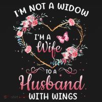 I'm not a widow I'm a wife to a husband with wings Women's Long Sleeve Shirt thumb 2