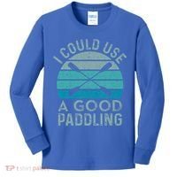I Need A Good Paddling Funny Kayak Kayaking Kids Long Sleeve Shirt thumb 0