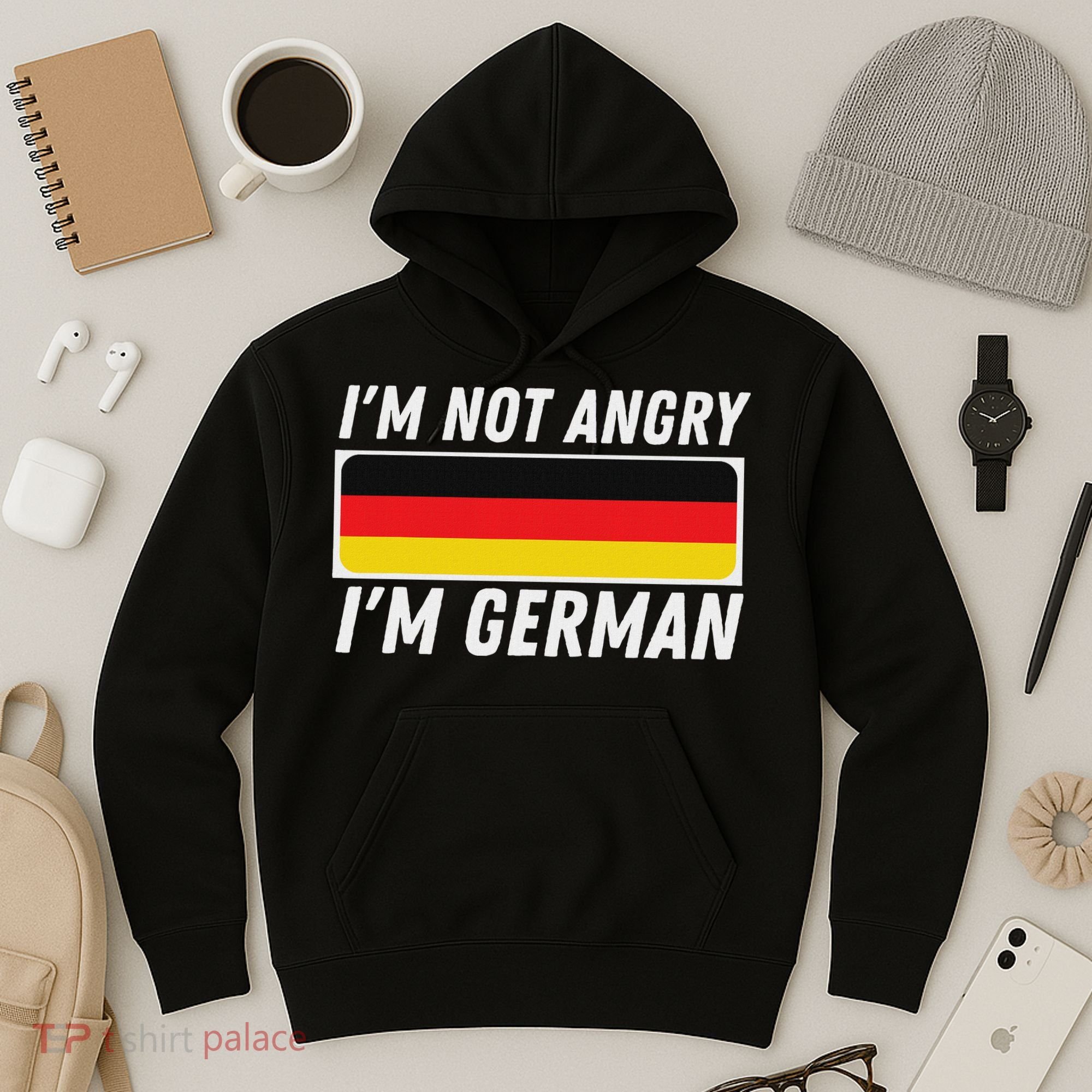 IM Not Angry IM German Germany Flag German American Hoodie