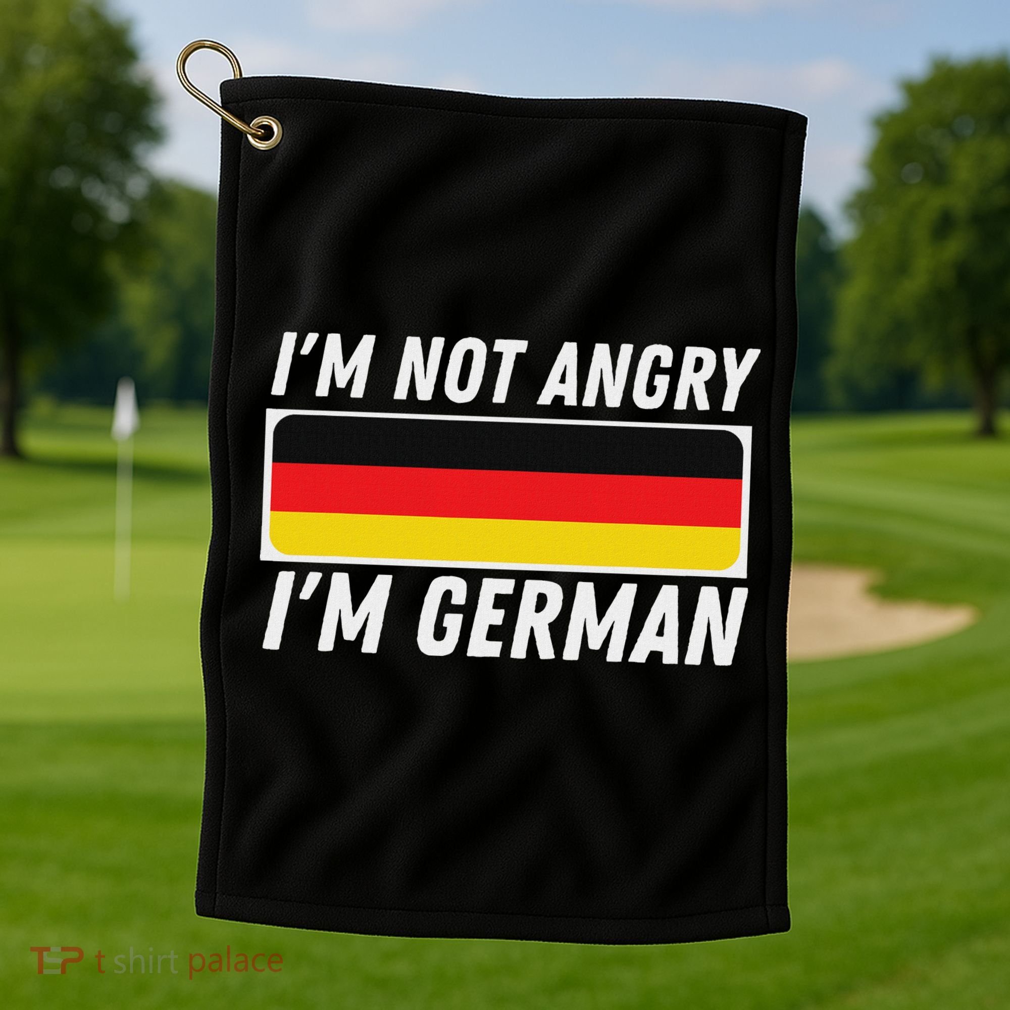 IM Not Angry IM German Germany Flag German American Golf Towel