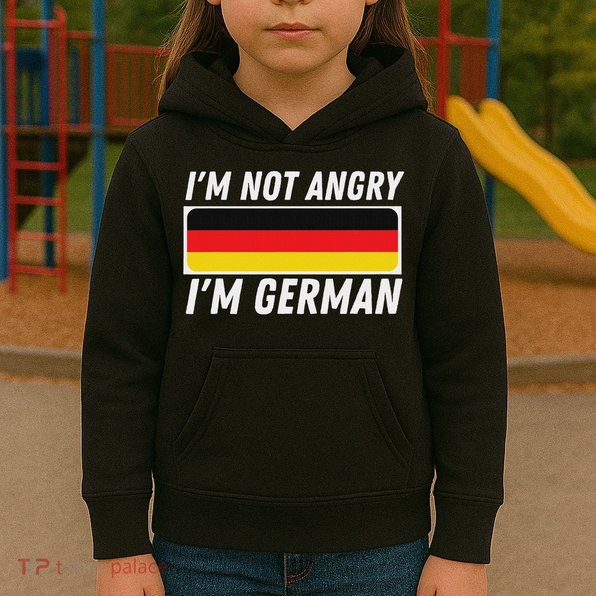 IM Not Angry IM German Germany Flag German American Kids Hoodie