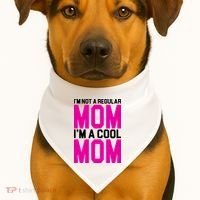 I'm Not A Regular Mom I'm A Cool Mom Gift USA-Made Doggie Bandana thumb 1