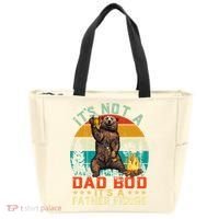 It's Not A Dad Bod It's A Father Figure Funny Bear Fathers Meaningful Gift Tote Bag thumb 0