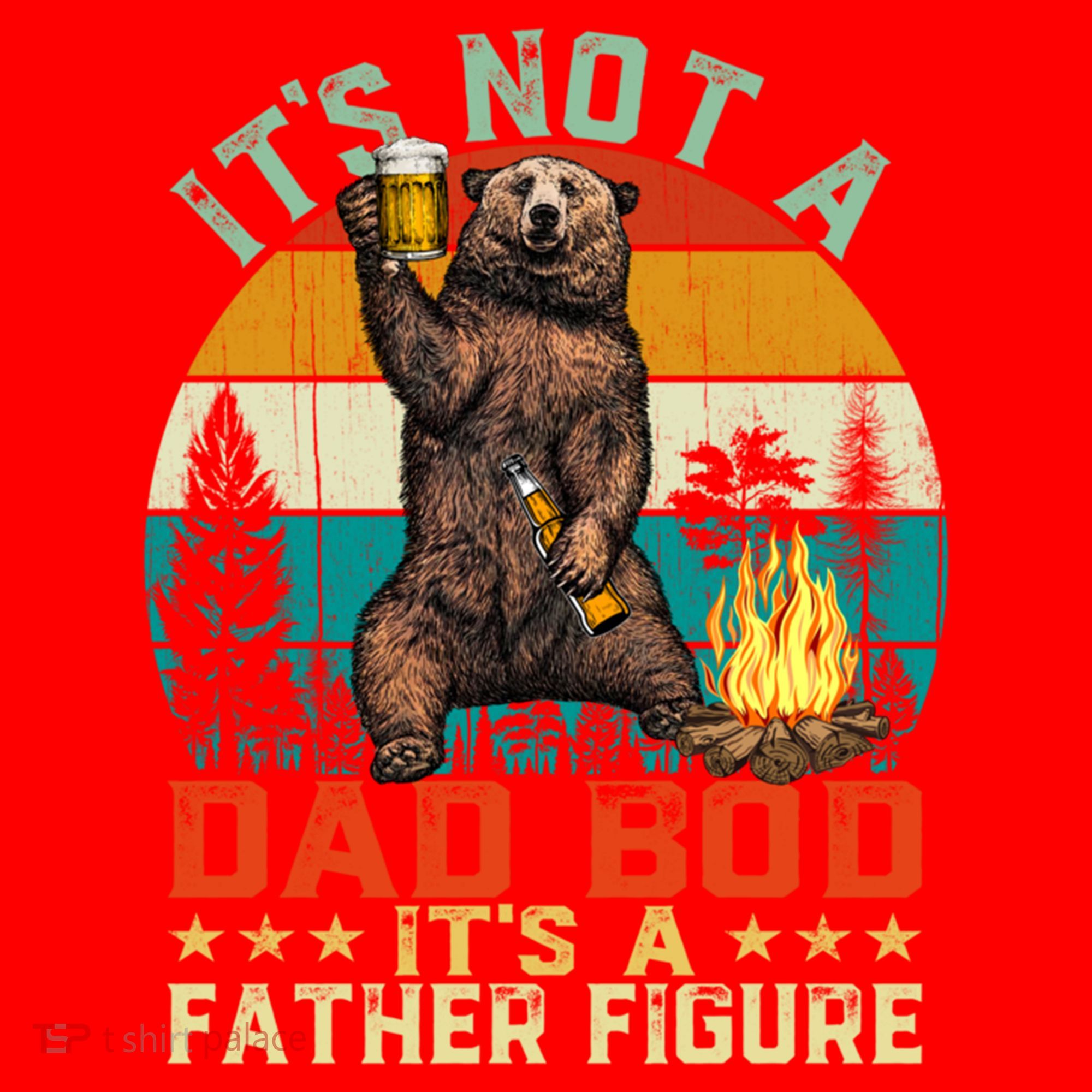 It's Not A Dad Bod It's A Father Figure Funny Bear Fathers Meaningful Gift Santa Hat