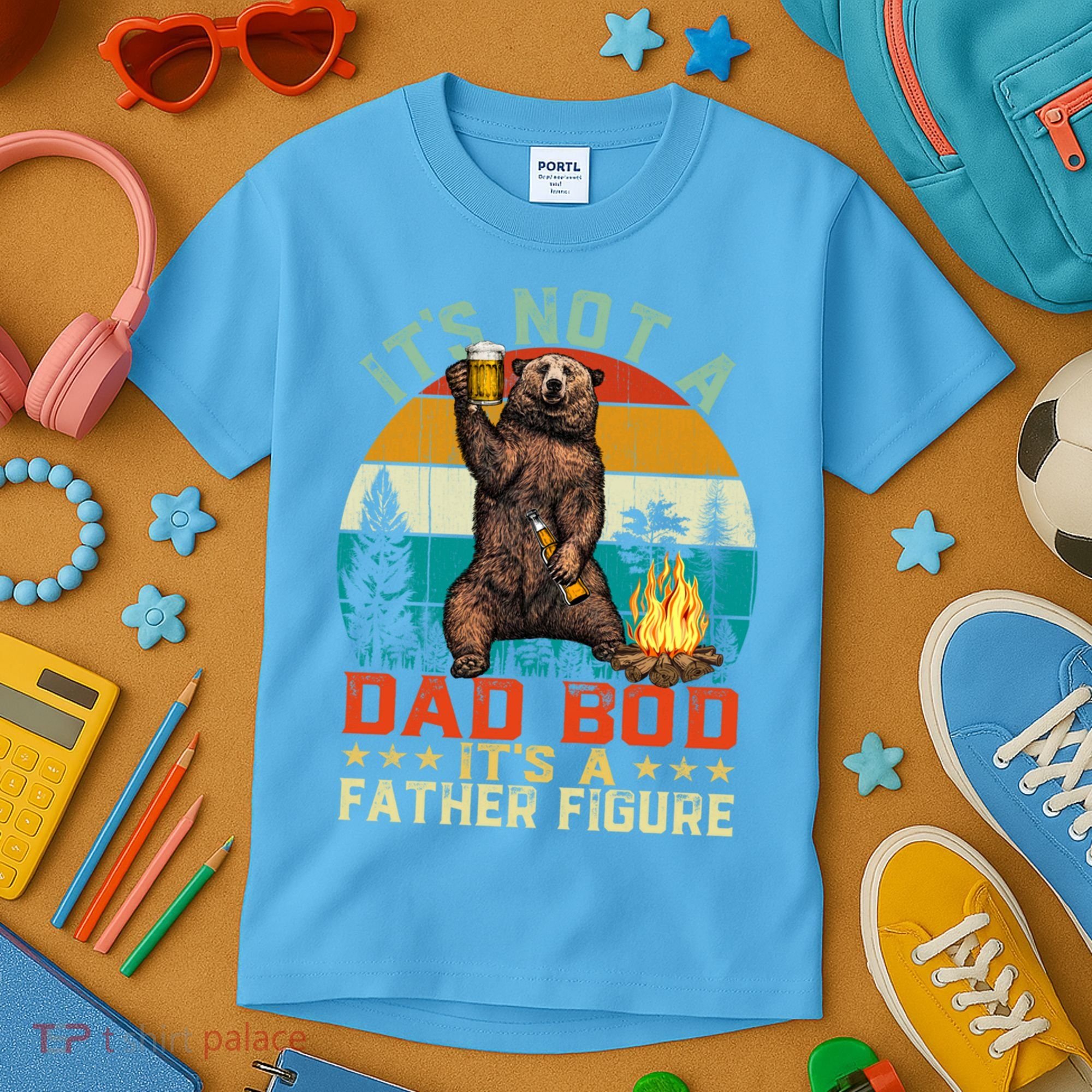 It's Not A Dad Bod It's A Father Figure Funny Bear Fathers Meaningful Gift Kids T-Shirt