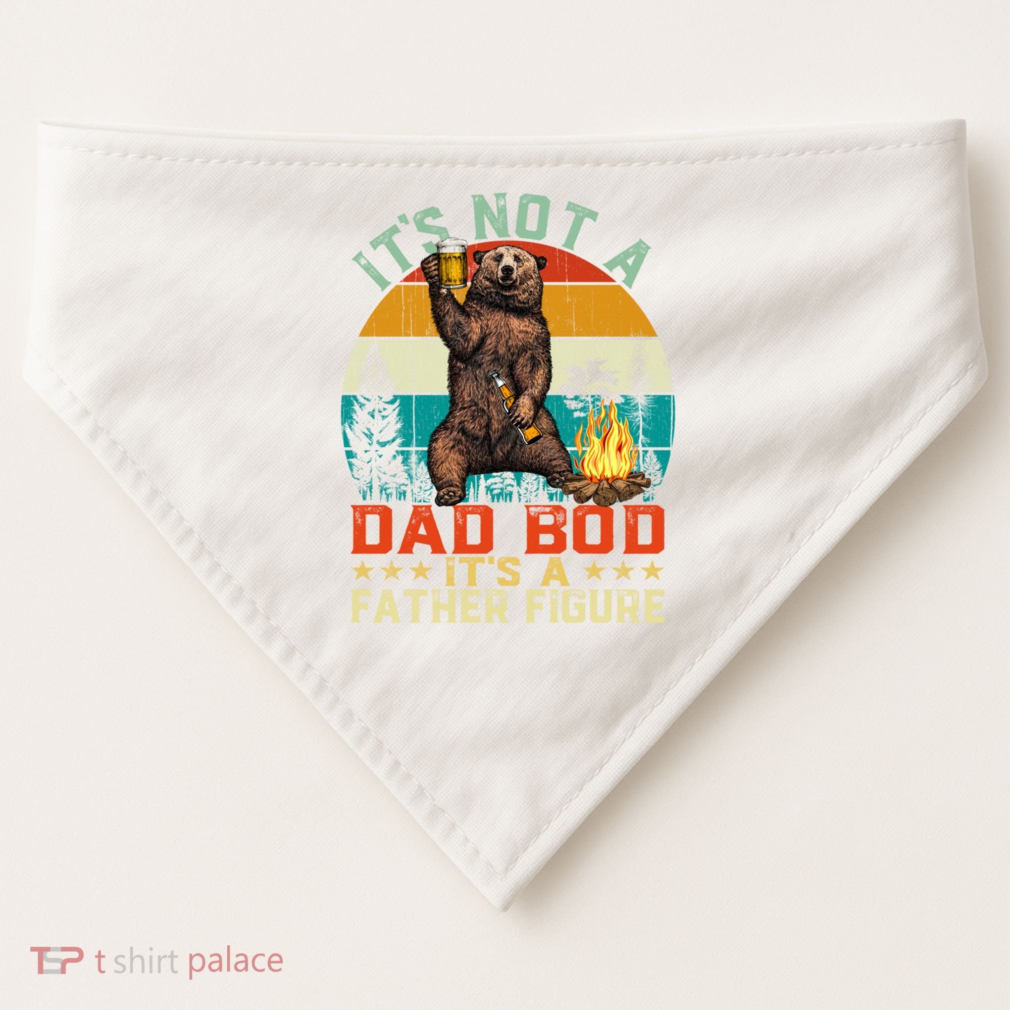 It's Not A Dad Bod It's A Father Figure Funny Bear Fathers Meaningful Gift USA-Made Doggie Bandana