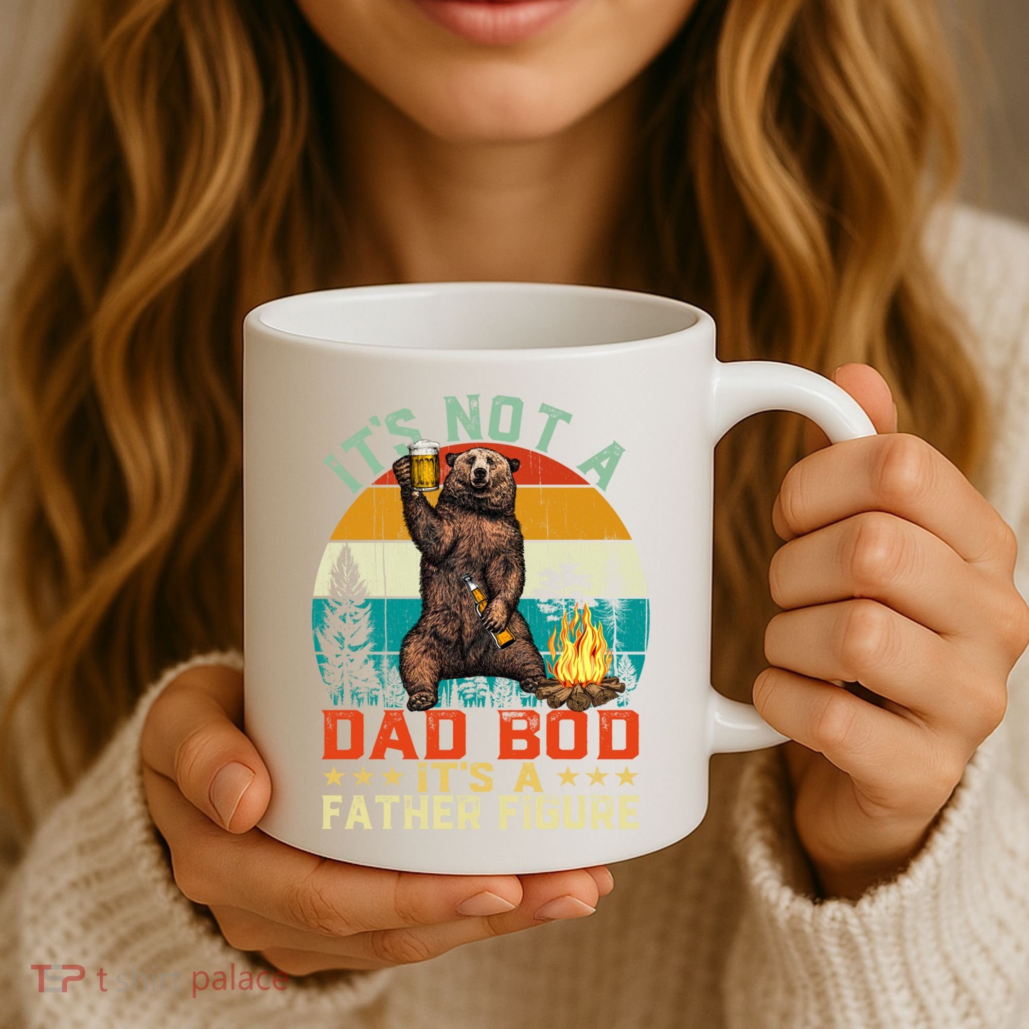 It's Not A Dad Bod It's A Father Figure Funny Bear Fathers Meaningful Gift Coffee Mug