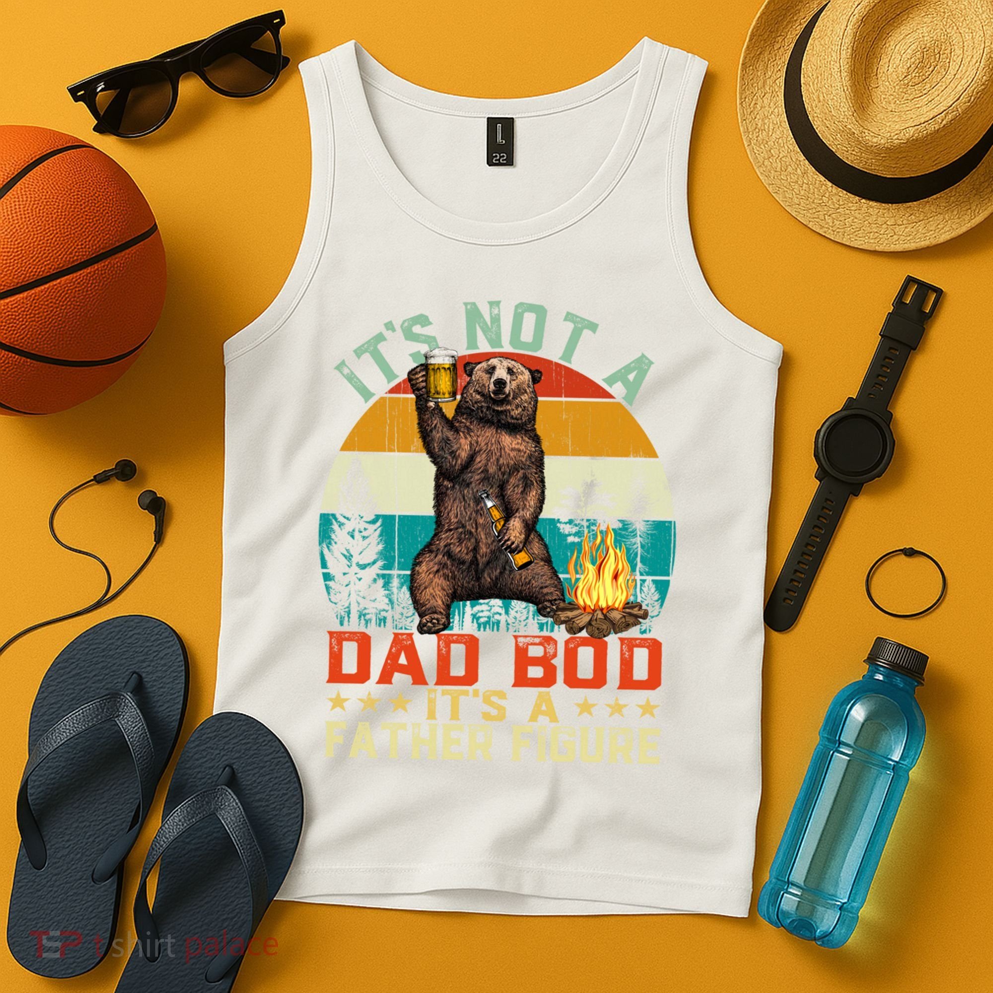 It's Not A Dad Bod It's A Father Figure Funny Bear Fathers Meaningful Gift Tank Top