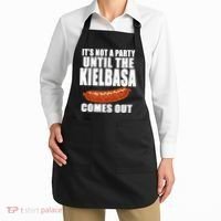 ITS NOT A PARTY UNTIL THE KIELBASA COMES OUT Funny Polish Apron thumb 2
