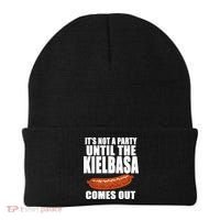 ITS NOT A PARTY UNTIL THE KIELBASA COMES OUT Funny Polish Beanie thumb 0
