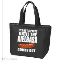 ITS NOT A PARTY UNTIL THE KIELBASA COMES OUT Funny Polish Tote Bag thumb 3