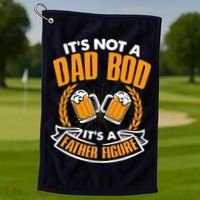 It's Not A Dad Bod It's A Father Figure Drinking Beer Golf Towel thumb 1