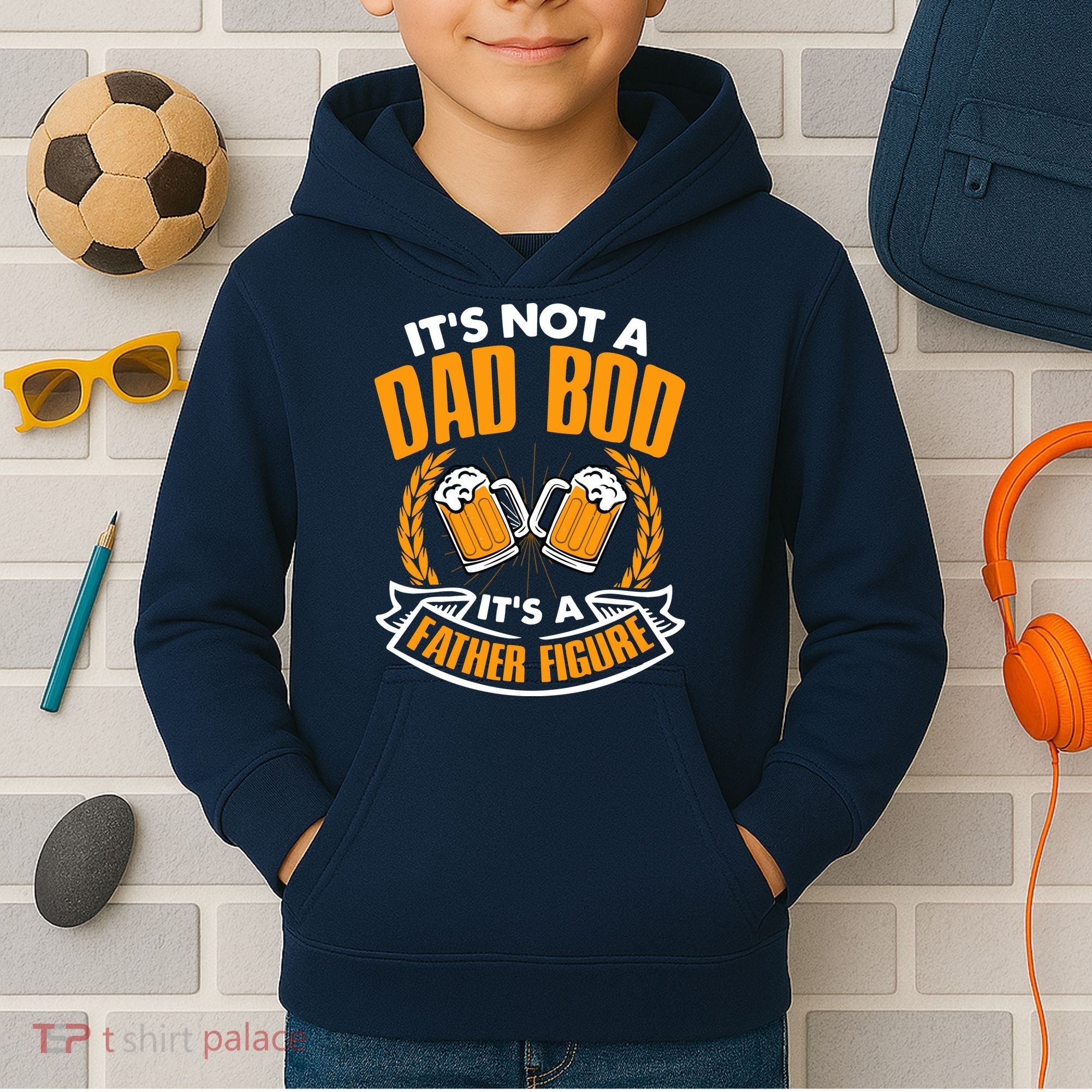 It's Not A Dad Bod It's A Father Figure Drinking Beer Kids Hoodie