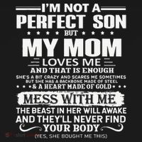 I'm Not A Perfect Son But My Crazy Mom Loves Me Mother's Day Women's Tank Top thumb 5