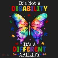 Its Not A Disability Its A Different Ability Autism Butterfly Women's Sweatshirt thumb 2