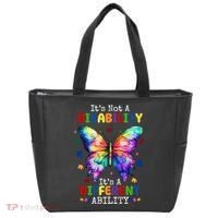 Its Not A Disability Its A Different Ability Autism Butterfly Tote Bag thumb 0
