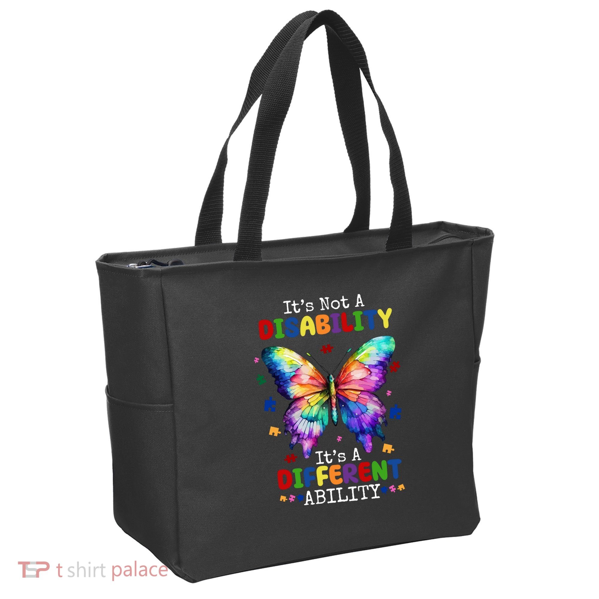 Its Not A Disability Its A Different Ability Autism Butterfly Tote Bag