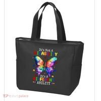 Its Not A Disability Its A Different Ability Autism Butterfly Tote Bag thumb 3