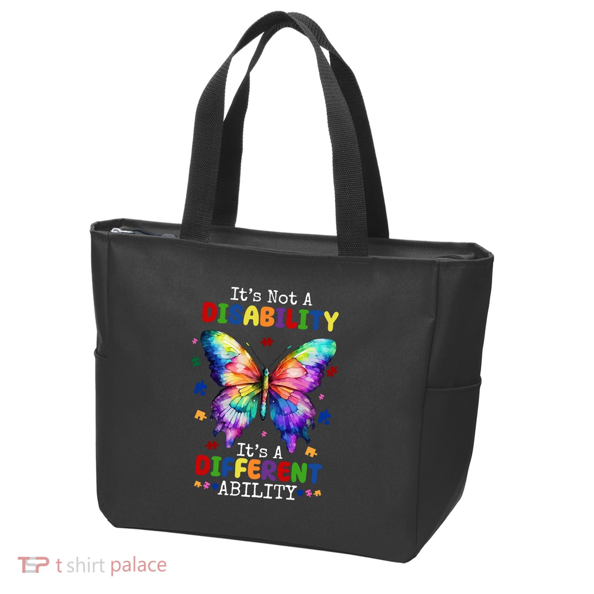 Its Not A Disability Its A Different Ability Autism Butterfly Tote Bag