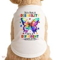 Its Not A Disability Its A Different Ability Autism Butterfly Doggie Tank thumb 0
