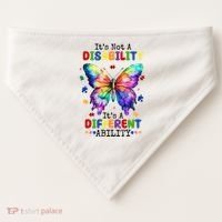 Its Not A Disability Its A Different Ability Autism Butterfly USA-Made Doggie Bandana thumb 0