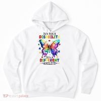 Its Not A Disability Its A Different Ability Autism Butterfly Hoodie thumb 0