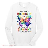 Its Not A Disability Its A Different Ability Autism Butterfly Long Sleeve Shirt thumb 0