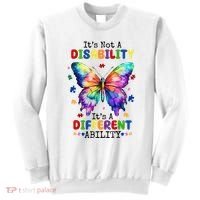 Its Not A Disability Its A Different Ability Autism Butterfly Sweatshirt thumb 0