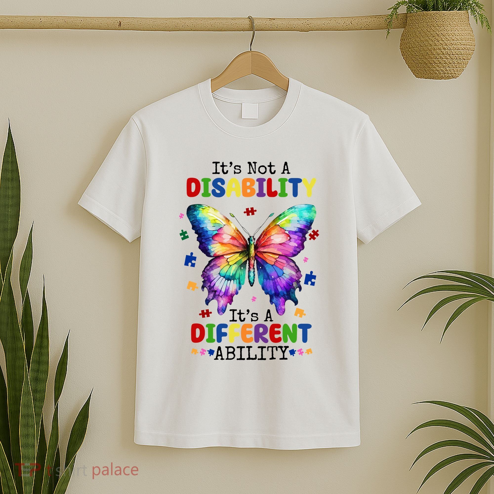 Its Not A Disability Its A Different Ability Autism Butterfly T-Shirt