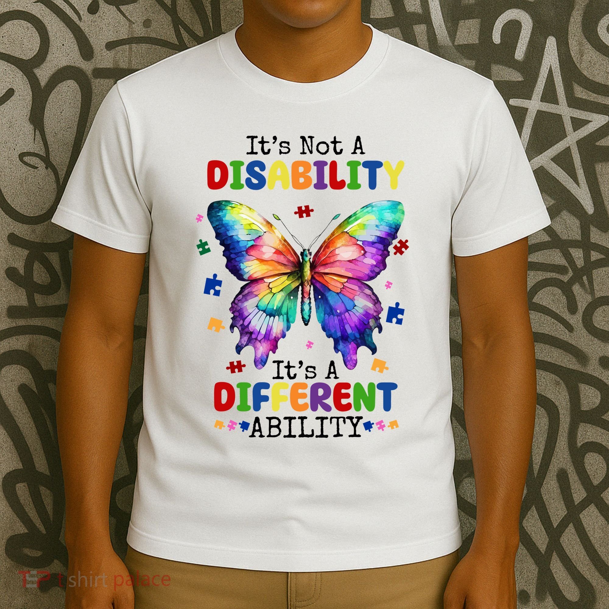 Its Not A Disability Its A Different Ability Autism Butterfly T-Shirt
