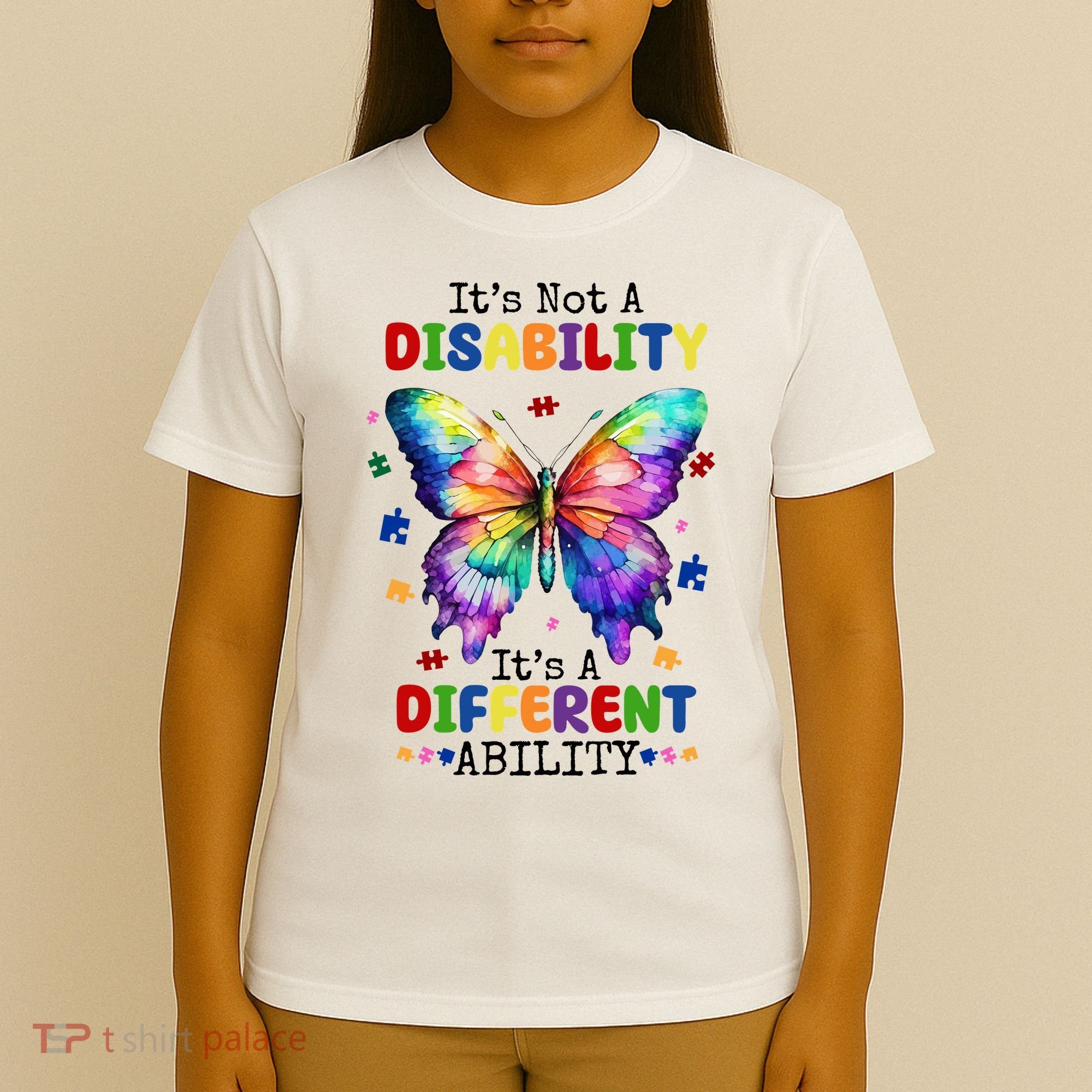 Its Not A Disability Its A Different Ability Autism Butterfly T-Shirt