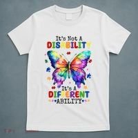 Its Not A Disability Its A Different Ability Autism Butterfly T-Shirt thumb 5