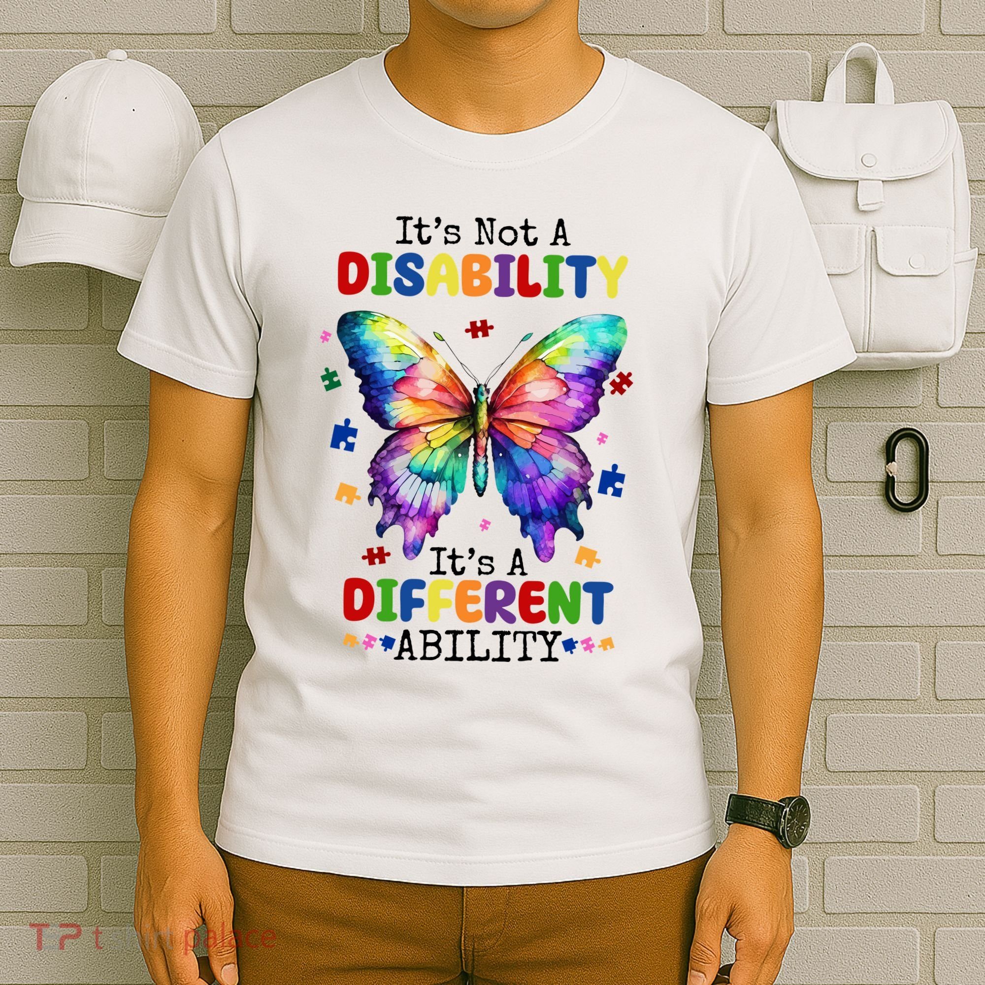Its Not A Disability Its A Different Ability Autism Butterfly T-Shirt