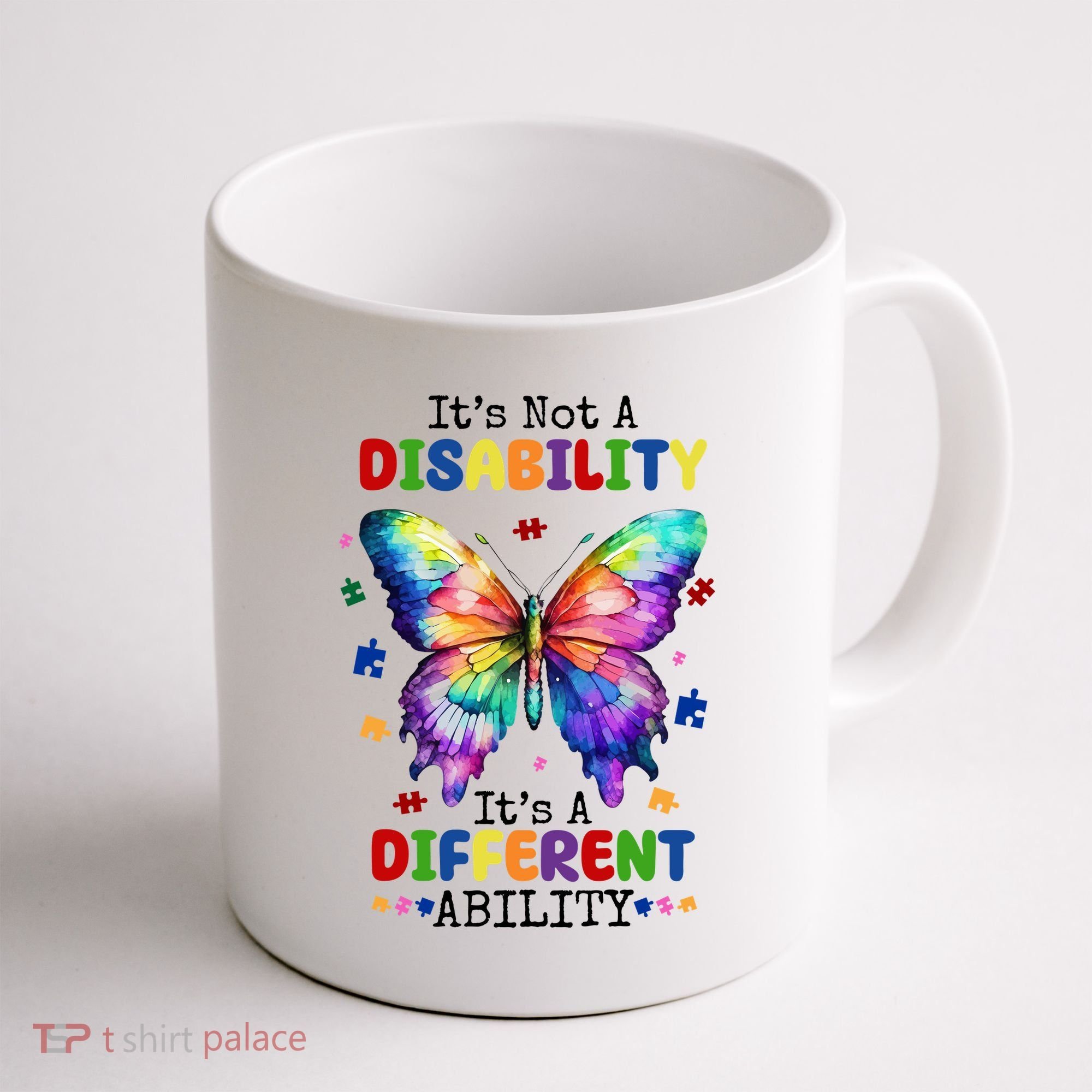 Its Not A Disability Its A Different Ability Autism Butterfly Coffee Mug