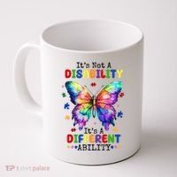 Its Not A Disability Its A Different Ability Autism Butterfly Coffee Mug thumb 0