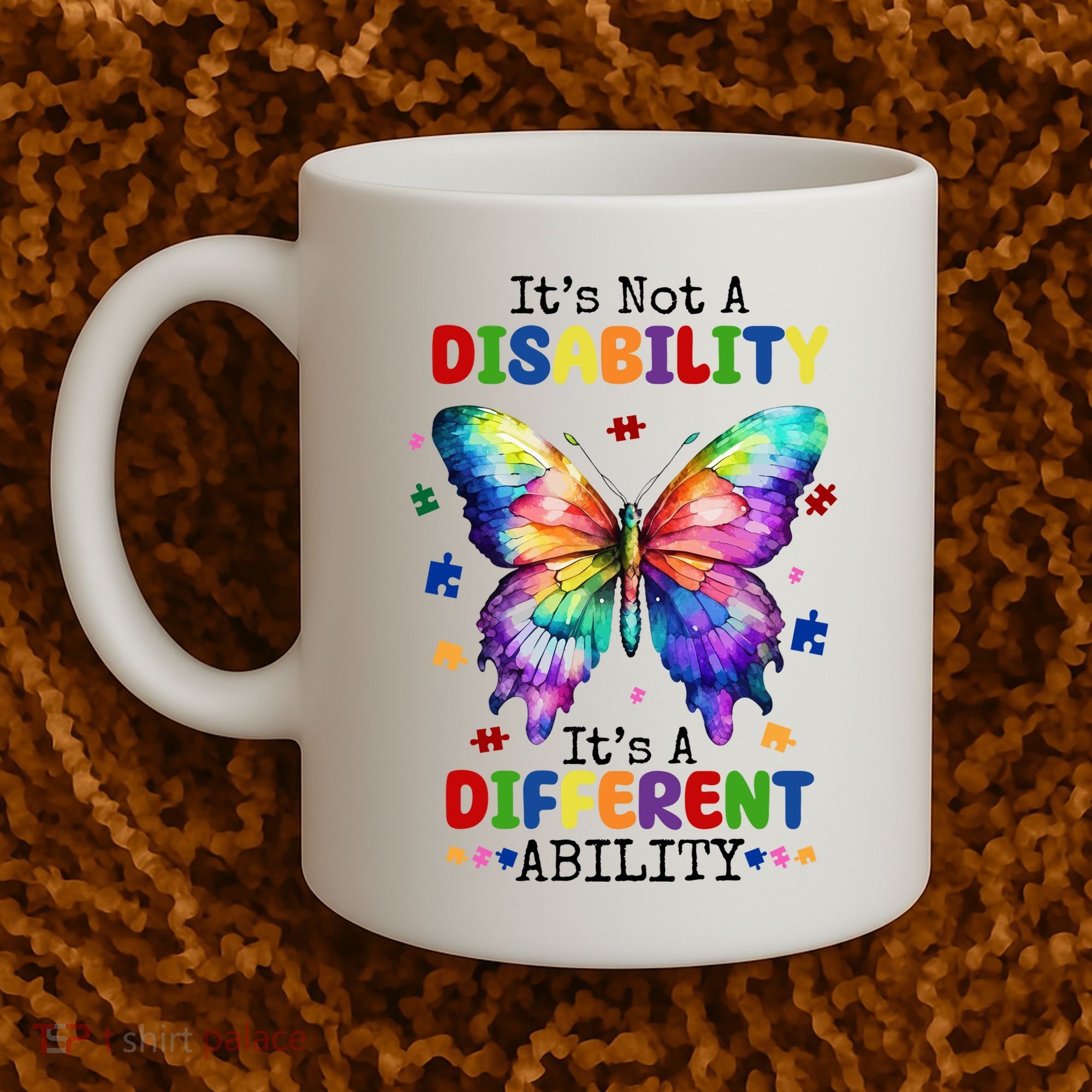 Its Not A Disability Its A Different Ability Autism Butterfly Coffee Mug