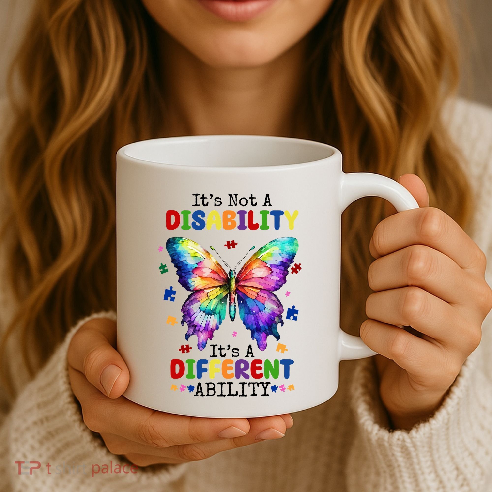 Its Not A Disability Its A Different Ability Autism Butterfly Coffee Mug