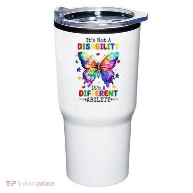 Its Not A Disability Its A Different Ability Autism Butterfly Tumbler