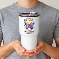 Its Not A Disability Its A Different Ability Autism Butterfly Tumbler thumb 2