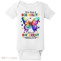 Its Not A Disability Its A Different Ability Autism Butterfly Baby Bodysuit thumb 0
